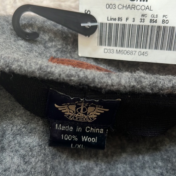 100% wool flat cap hat in charcoal Size L/XL, New with tags - Picture 8 of 16